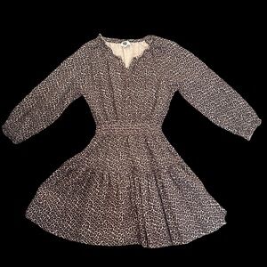 EUC Ever After Girls Size 12 Brown Leopard Print Smocked Waist Dress